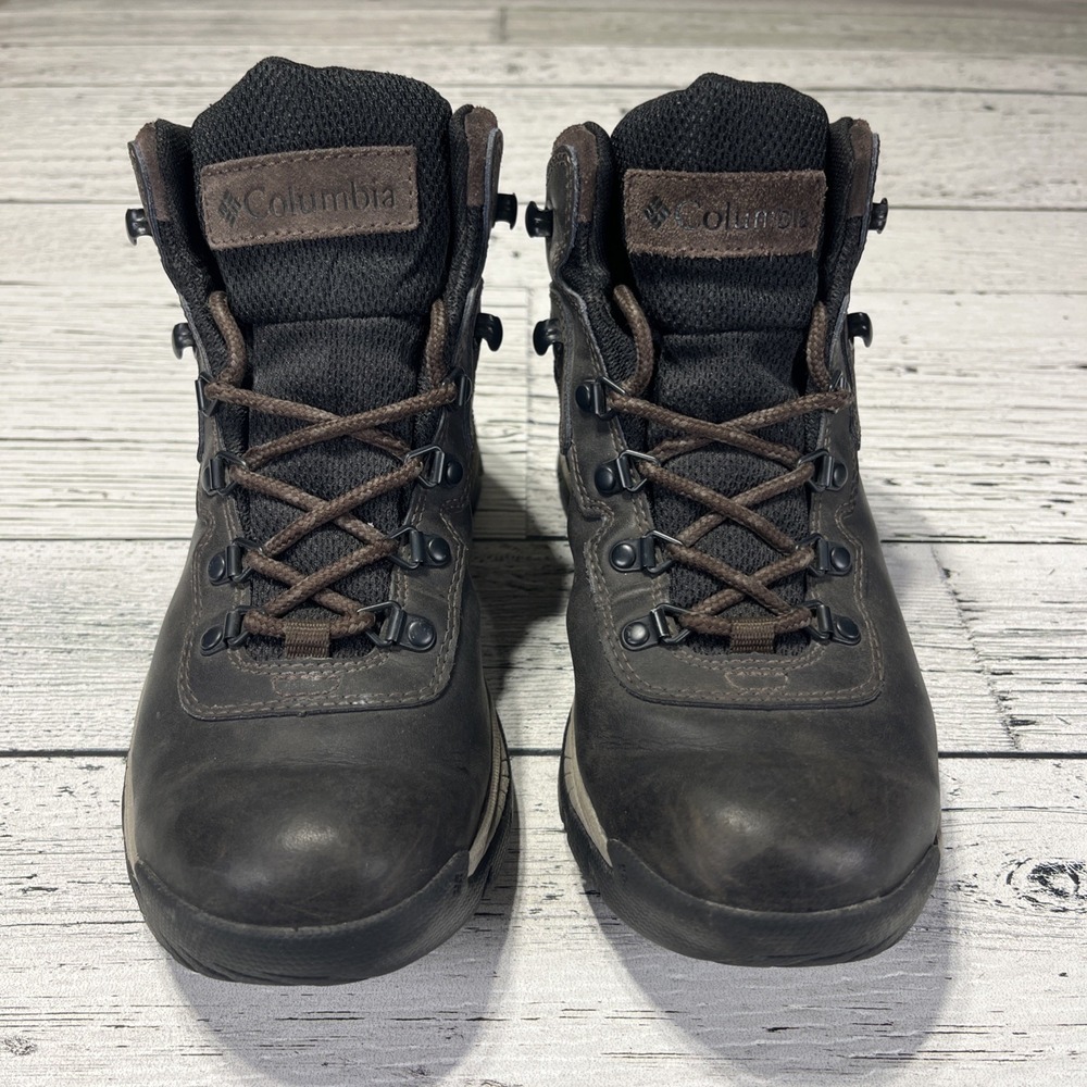 Columbia Newton Ridge Plus Hiking Boots Dark Brown Leather Womens - Picture 2 of 8